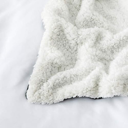 IR Imperial Rooms 2 Pack Queen Sherpa Blankets 90x90 Hotels Black - color: Black, size: Full/Queen (Pack of 2)