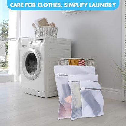 Mesh Laundry Bags for Delicates(Honeycomb), 3 Pcs Laundry Bags Mesh Wash Bags in 3 Sizes(1 Large, 1 Medium, 1 Small), Lingerie Bags for Washing Delicates, Garment Bag for Washing Machine - style: Honeycomb
