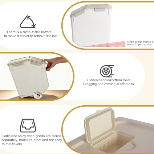 Saim 50lb Flour & Rice Storage Container Bin (4Pack Grey) - color: 4Pack 50lbs Grey