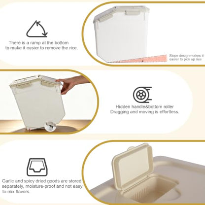 Saim 50lb Flour & Rice Storage Container Bin (4Pack Grey) - color: 4Pack 50lbs Grey