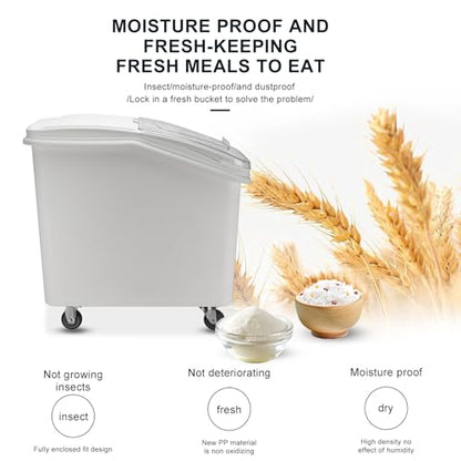 Ingredient Storage Bin,21 Gallon Dispenser Bin with Scoop for Dry Food, Sugar, Baking Supplies,Kitchen Rice Cereal Flour Bin,BPA Free,Pet Food Storage Container,Dog Cat Birds Food (21 Gallon) - size: 21 Gallon