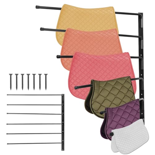 FAHKNS Saddle Pad Rack, 6 Bar Saddle Blanket Rack