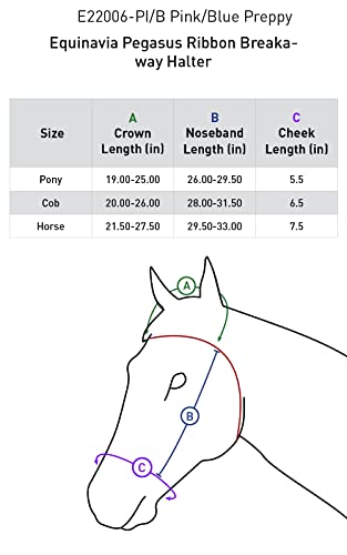 Equinavia Pegasus Adustable Breakaway Horse Halter - color: Pink/Blue Preppy Stripe, size: Cob