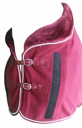 Challenger Horse Soft Fleece Cooler Contoured Exercise Blanket Liner Sheet Wicks 43MI03BG - color: Burgundy, size: 72 inches