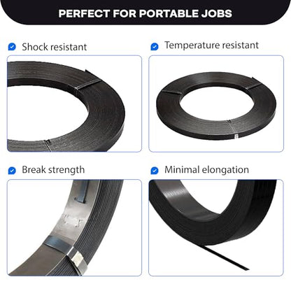 IDL Packaging 5/8" x .020" x 2230' Regular-Duty Steel Strapping Coil (1470 lbs Break Strength) - Painted and Waxed - Superior Cut-Resistance - Metal Straps for Pallet Banding, Extra-Heavyweight Loads - size: 5/8W" x 2230L'