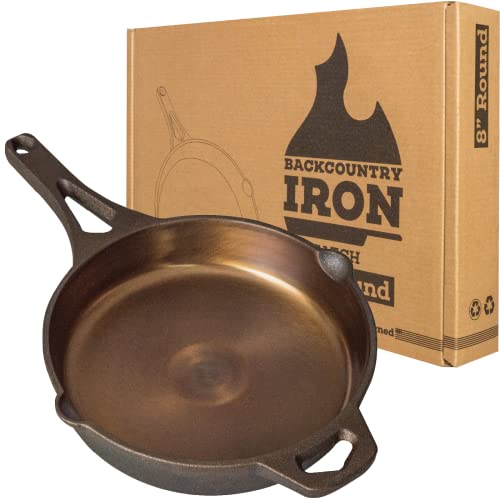 8 Inch Smooth Wasatch Pre-Seasoned Round Cast Iron Skillet - size: 8 Inch