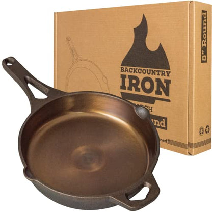8 Inch Smooth Wasatch Pre-Seasoned Round Cast Iron Skillet - size: 8 Inch