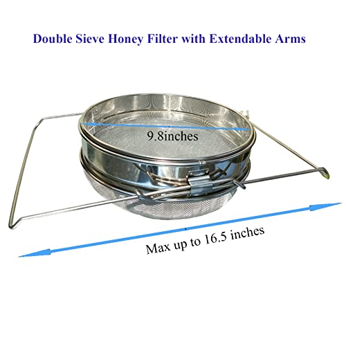 Honey Strainer for 5 Gallon Bucket with Up to 16.5 inches Extendable Arms
