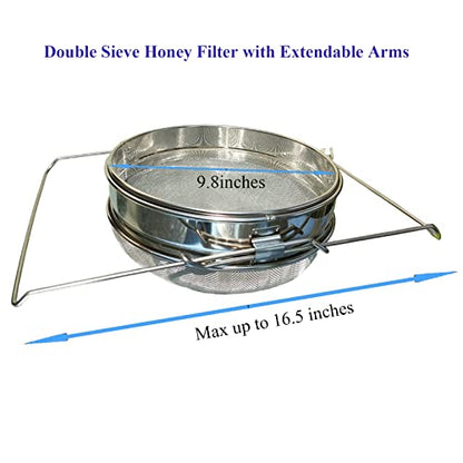 Honey Strainer for 5 Gallon Bucket with Up to 16.5 inches Extendable Arms