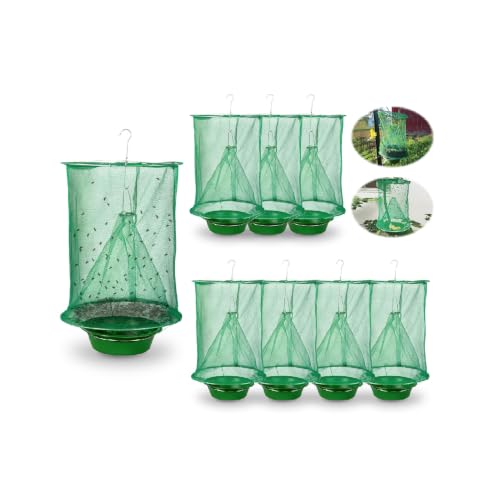 8 Pack Reusable Ranch Fly Traps Outdoor Hanging Fly Cage - size: 8 pack
