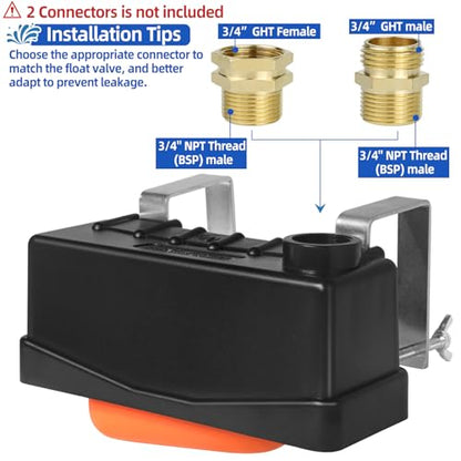 Water Trough Float Valve for Stock Tank,Automatic Livestock Waterer Level - style: Stock Tank Float Valve-1PCS