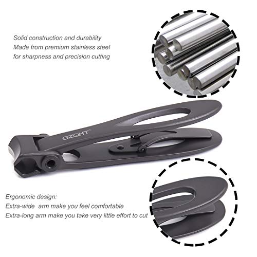 Ultra Wide Jaw Opening Nail Clippers Set, Toenail Clippers for Thick Nails, Heavy Duty Nail Cutter, Stainless Steel Toe Nail Clippers for Seniors, Men & Women Manicure,Pedicure,Big(Gray) - color: Grey