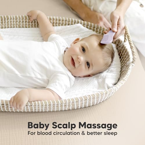KeaBabies Baby Hair Brush and Baby Comb Set and 3-Pack Baby Swaddle Sleep Sacks - Wooden Baby Brush with Soft Goat Bristle, Organic Newborn Swaddle Sack