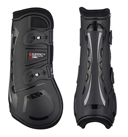 LeMieux Impact Responsive Horse Tendon Boots - Protective Gear and Training Equipment - Equine Boots, Wraps & Accessories - Tendon Protection and Support (Black/Medium)