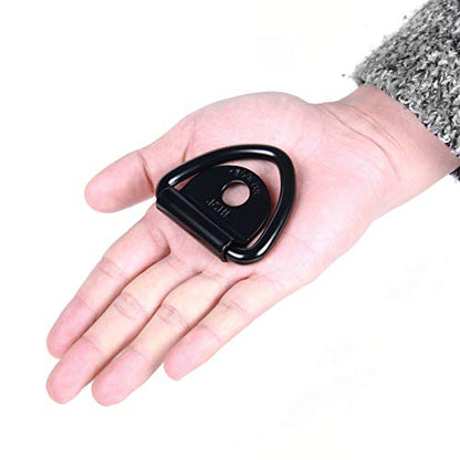 Cargo Tie-Down Anchors, 4PCS 2" Black Steel V-Ring Bolt On Trailer Cargo Rope Bolt on Surface Mounting Clip Truck Load Anchor Point Lashing Ring for Trailers Trucks Warehouses - color: 4-Pack