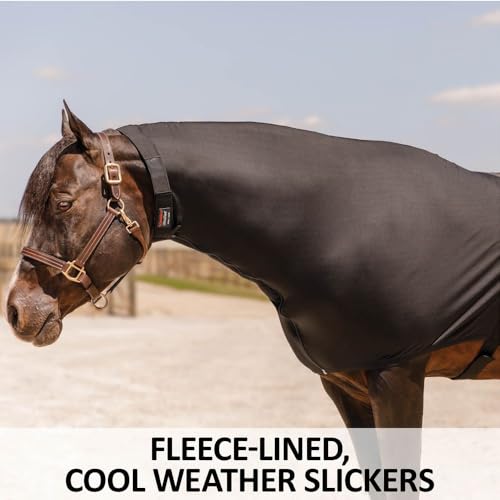 Schneiders UltraFlex Fleece Lined Faceless Full Zipper Horse Slicker Hood | Lightweight 4-Way Stretch Lycra & Added Warmth - size: Large