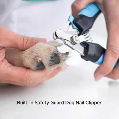 NVNAN 5-in-1 Pet Grooming Kit with Deshedding Rake | Includes nail clipper, grooming gloves, massage brush, and tools for brushing, bathing, and removing loose pet hair - color: Nail Clipper Set