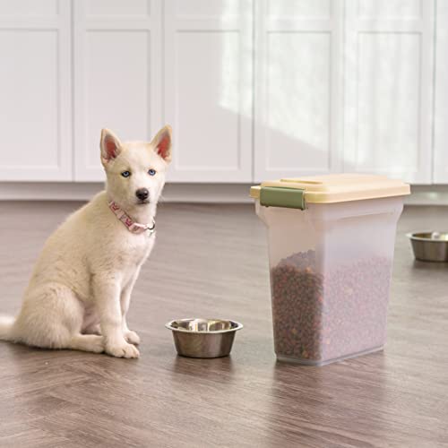 IRIS USA Dog Food Storage Container, Up to 13 lbs, Almond, Made in USA - color: Almond, size: 13 lbs