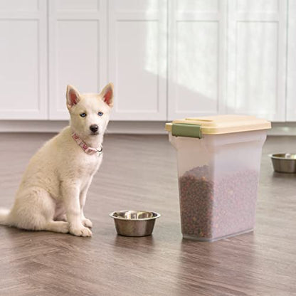 IRIS USA Dog Food Storage Container, Up to 13 lbs, Almond, Made in USA - color: Almond, size: 13 lbs