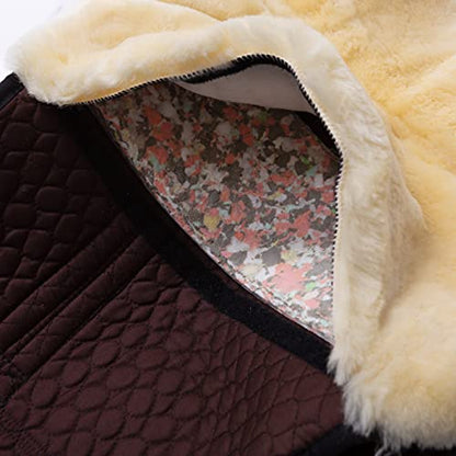 Werner Christ Horse Bareback Pad IBERICA Plus treeless Saddle in Spanish Style, Made of Real Sheepskin - color: Beige (Brown/Nature), size: Pony