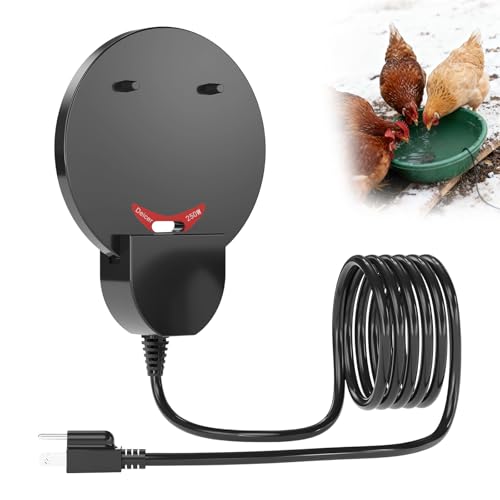 250W Submergible Cast Aluminum De-Icer - Farm Utility Heater for Livestock, Poultry, Horses, Cows, Birds, Wildlife - Water Trough Heater, Indoor/Outdoor Winter Use, 3M Cable