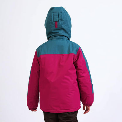 YINGJIELIDE Boy's Waterproof Ski Jacket,Kids Outdoor Snowboarding windproof Jacket,Fleece Lined Hooded,Warm Winter Snow Coat - color: Berry Green, size: 13 Years