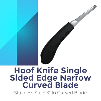 Regular Hoof Knife for Horses – Farrier Tool with Plastic Grip – Hoof Trimming Knife for Equine Care & Veterinary Use (Left Hand) - style: Narrow Curved Blade - RH