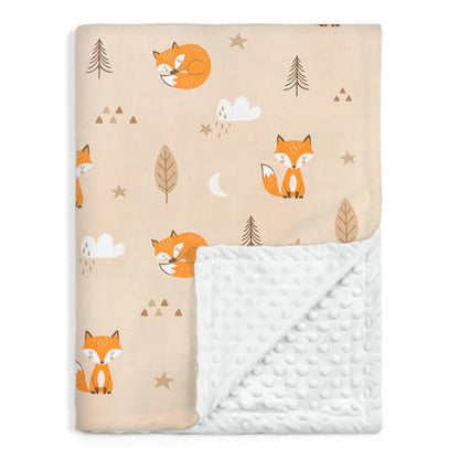 SANDJEST Fox Minky Blanket 30 x 40 Inches, Gift for Christmas Birthday - color: Fox
