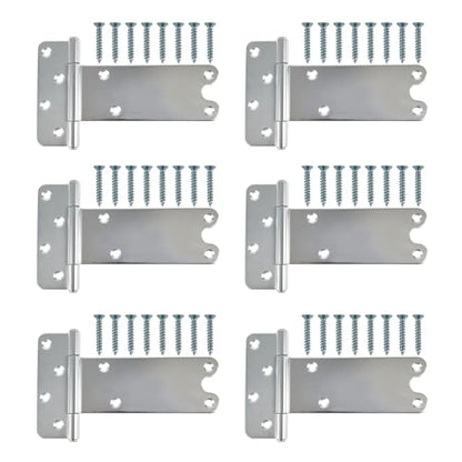 8 in T-Strap Shed Door Hinges,300 Lbs Capacity, 6 Pack Heavy Duty Tee Hinge - color: Silver, size: 8 in -6 pcs
