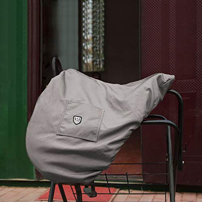 Harrison Howard Premium English Saddle Cover, Waterproof & Breathable Fleece-Lined Protective Saddle Cover - color: Charcoal Grey, size: GP/CC-One Size