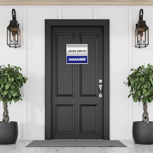 Yaocom Set of 5 Curved Name Plate Holder for Doors 5.625" x 6", Silver - color: Silver