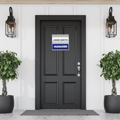 Yaocom Set of 5 Curved Name Plate Holder for Doors 5.625" x 6", Silver - color: Silver
