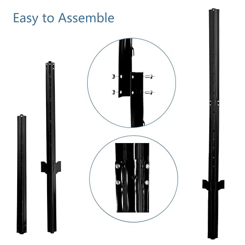 6 Feet Heavy Duty Metal Fence Post Black, Pack of 5, for Garden Wire Fence U-Channel Steel Garden Post Assemble - color: Black, size: 6',5 PCS