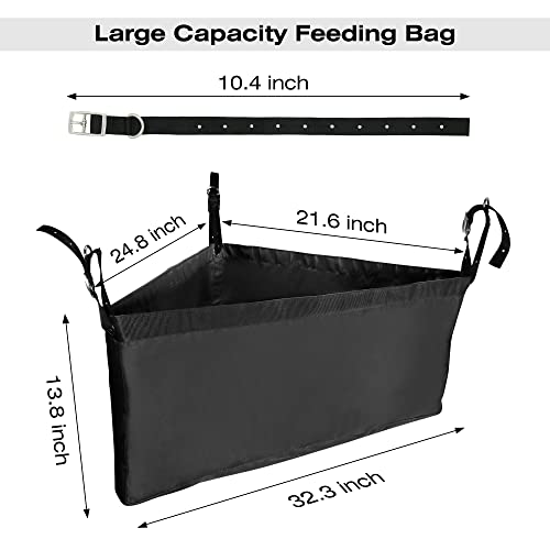 Corner Hay Feeder Bag with Mesh Bottom & Snaps for Horse Trailer