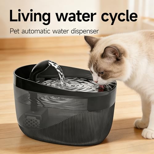 Cat Water Fountain, 74oz/2.2L, Automatic Pet Water Fountain Dual Flow Modes | Pet Water Fountain for Cats Inside, Cat Water Bowl Dispenser for Cats, Dogs, & Small Animals, with 4 Replacement Filters