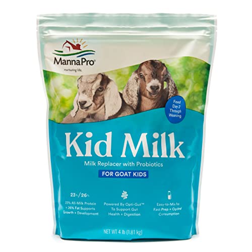 Manna Pro Goat Kid Milk Replacer with Opti-Gut, 4 lb Bag - size: 4 Pound (Pack of 1)
