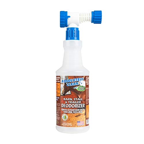Absolutely Clean Barn, Stall, or Horse Trailer Deodorizer, Natural-Based Cleaning Spray (32oz) - size: 32 Fl Oz (Pack of 1)
