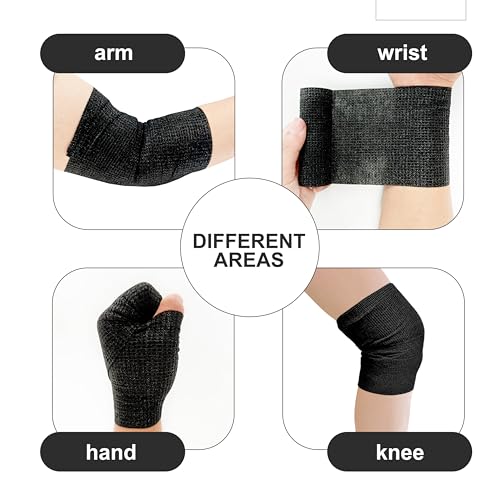 onida 4" X 5yd Self Adhesive Bandage Wrap Non-Woven Elastic Sports Tape - color: Black