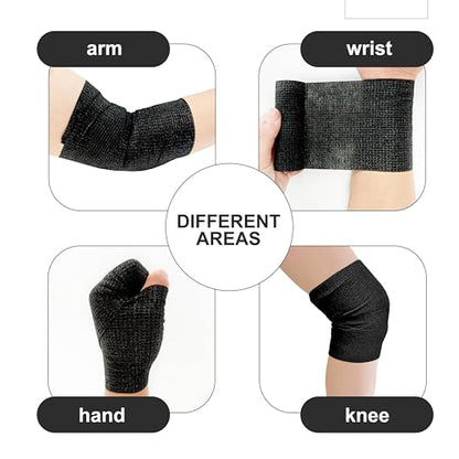 onida 4" X 5yd Self Adhesive Bandage Wrap Non-Woven Elastic Sports Tape - color: Black