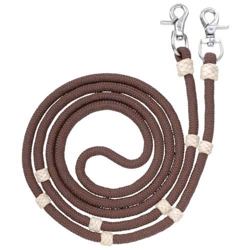 Royal King Braided Poly Cord Roping Reins - color: Brown