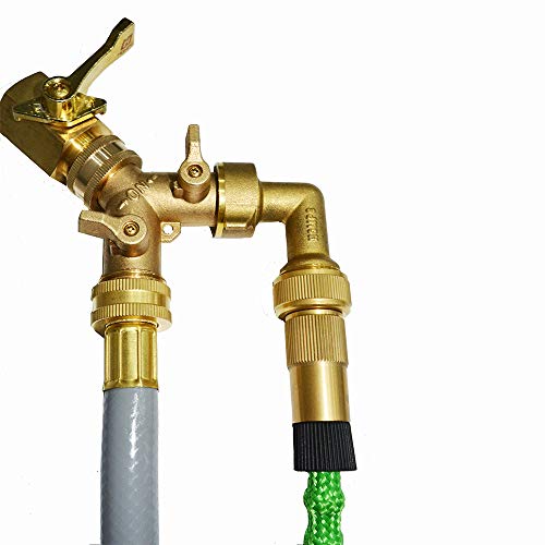 HQMPC Hose Y Splitter 3/4" GHT Garden Hose Valve 2 Way For Garden Lawn Waterring - Brass, 4 Pack - style: Y Hose Splitter 4 Sets