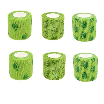 Self Adhesive Bandage Wrap Animal Cohesive Bandage Self Adherent Wrap First Aid Tape for Dogs Cats Horses Birds & Wrist Healing Ankle Sprain (2 Inch G Set 6 Rolls) - color: 2 Inch G Set 6 Rolls