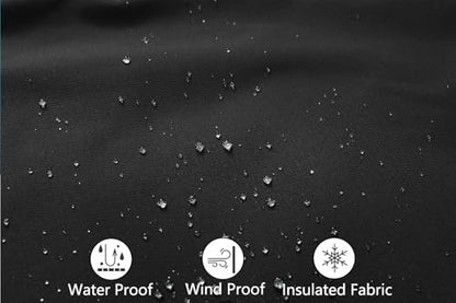 MOERDENG Women's Ski Jacket Waterproof Warm Winter Coat - color: Black, size: X-Large