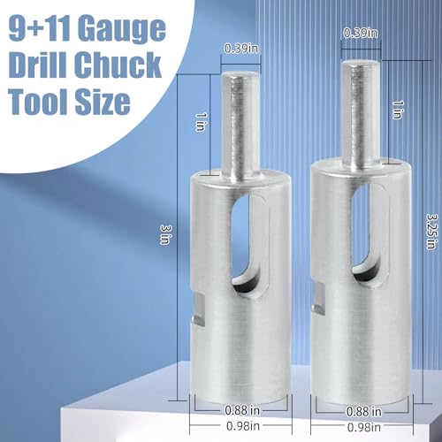9 Gauge+11 Gauge Drill Chuck Tool EZ Twist Ties for Chain Link Fence Ties | Easy Twist Fence Ties Tool for Chain Link Wire,EZ Twist Tool 9 or 11 Gauge Drill Chuck Tool Fit 3/8" - style: 9 Gauge + 11 Gauge