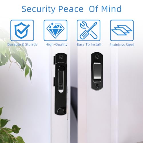 Heavy Duty Barn Door Latch, 4 Inch Metal Gate Latches for Wooden Fences