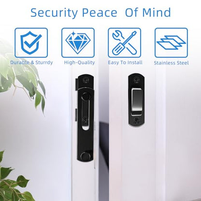 Heavy Duty Barn Door Latch, 4 Inch Metal Gate Latches for Wooden Fences
