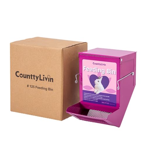 Metal Small Animal Feeder with Lid, Heavy Duty Feeder, Large Capacity Food Dispenser, Great for Rabbits, Guinea Pigs, Chinchillas and Other Small Animals. (4.6 inch, Purple) (Pack of 2) - color: Purple, size: 4.6 inch (Pack of 2)