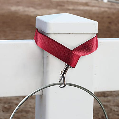 Harrison Howard 4PCS 22” Easily Packed Sturdy Nylon Bucket Straps for Hay Nets and Water Feeder Buckets-Red - color: 4PCS Red
