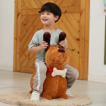 INPANY Bouncy Horse, Brown Dog Hopper Toys with Ultra Thick Plush, Gift Toy - color: Dog