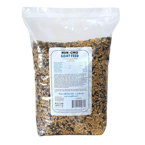 Non-GMO All-Grain Goat Feed 16% Protein - Fortifies with Goat Minerals, Vitamins, and Natural Ingredients for Strong Bones, Healthy Digestion, and Optimal Growth - 10 lb Bag - size: 10 Pound (Pack of 1)